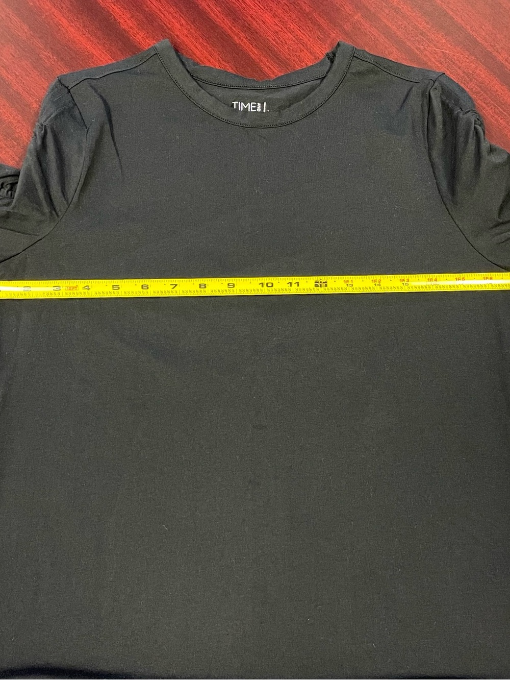 Time and Tru Women’s Ruched Elbow Sleeve Tee Black Size Medium - Picture 9 of 10